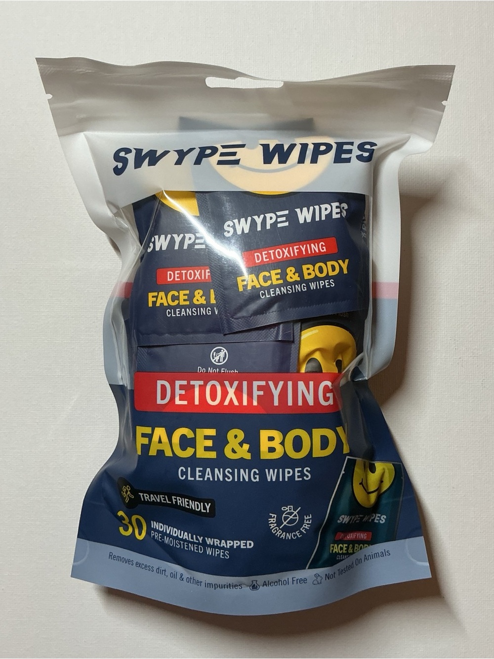 Swype Wipes Detoxifying Face & Body Cleansing Wipes - Fragrance Free
